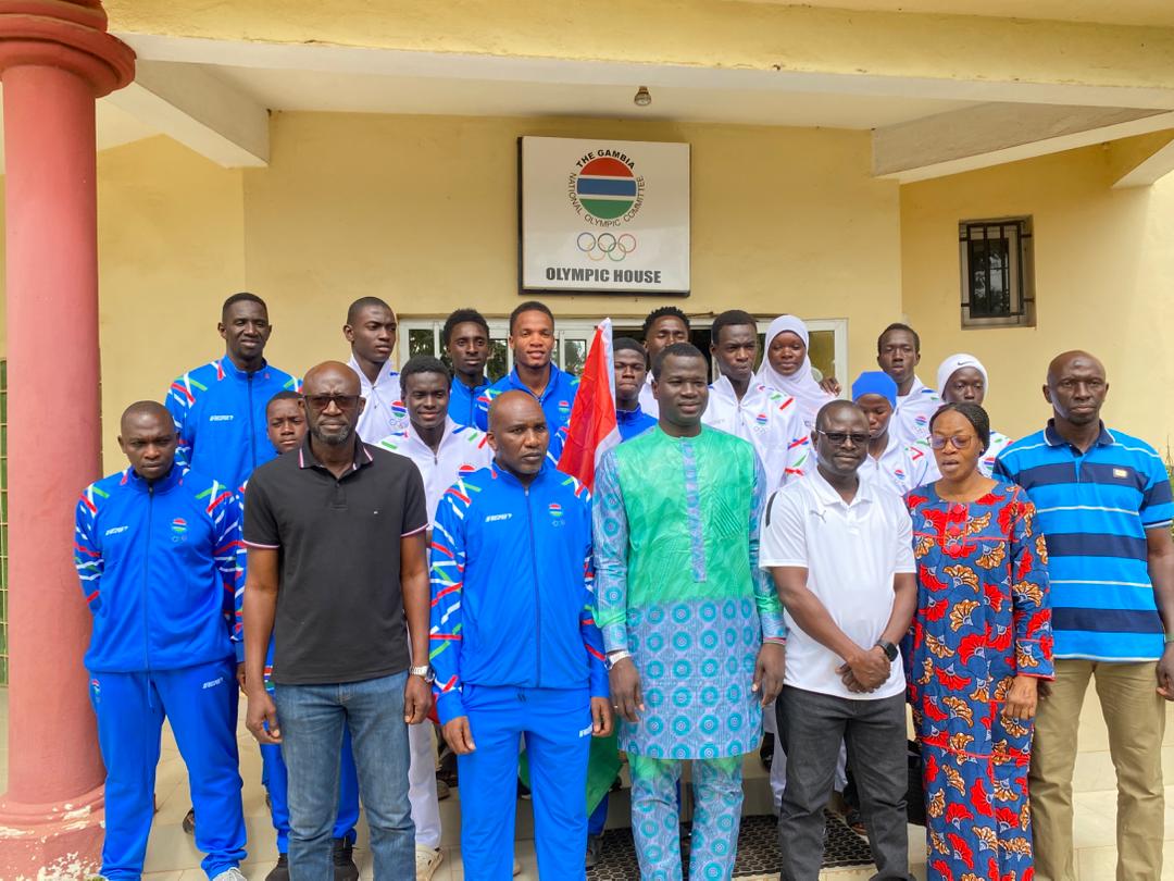 TEAM GAMBIA FLAGS OFF FOR ANOCA AFRICAN YOUTH GAMES: MINISTER BADJIE CHARGES ATHLETES TO MAKE NATION PROUD